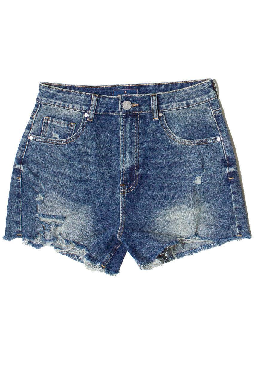 Vintage Wash Distressed Cut Off Shorts Product Image