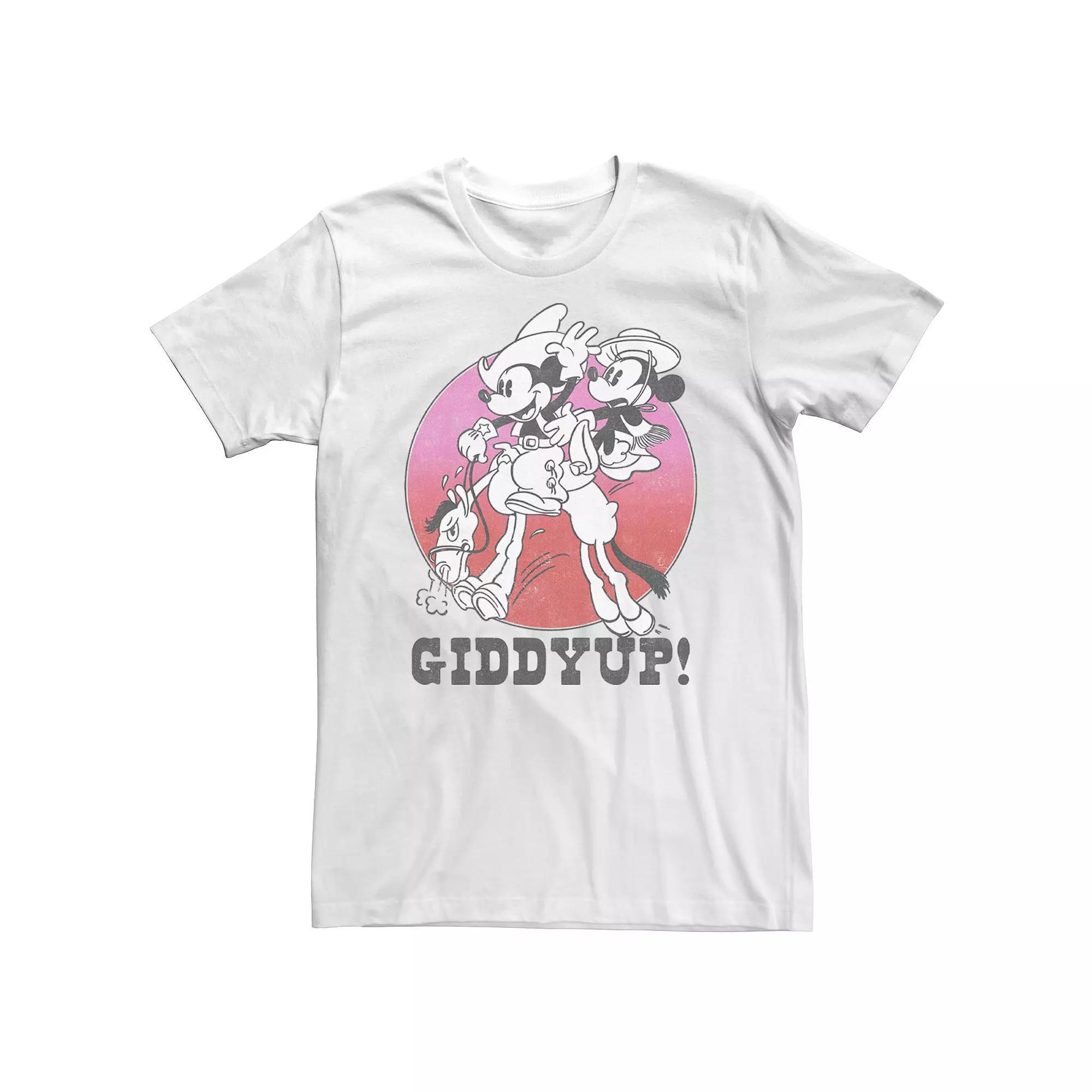 Big & Tall Disney Mickey And Minnie Giddyup Circle Portrait Tee, Men's,  Product Image