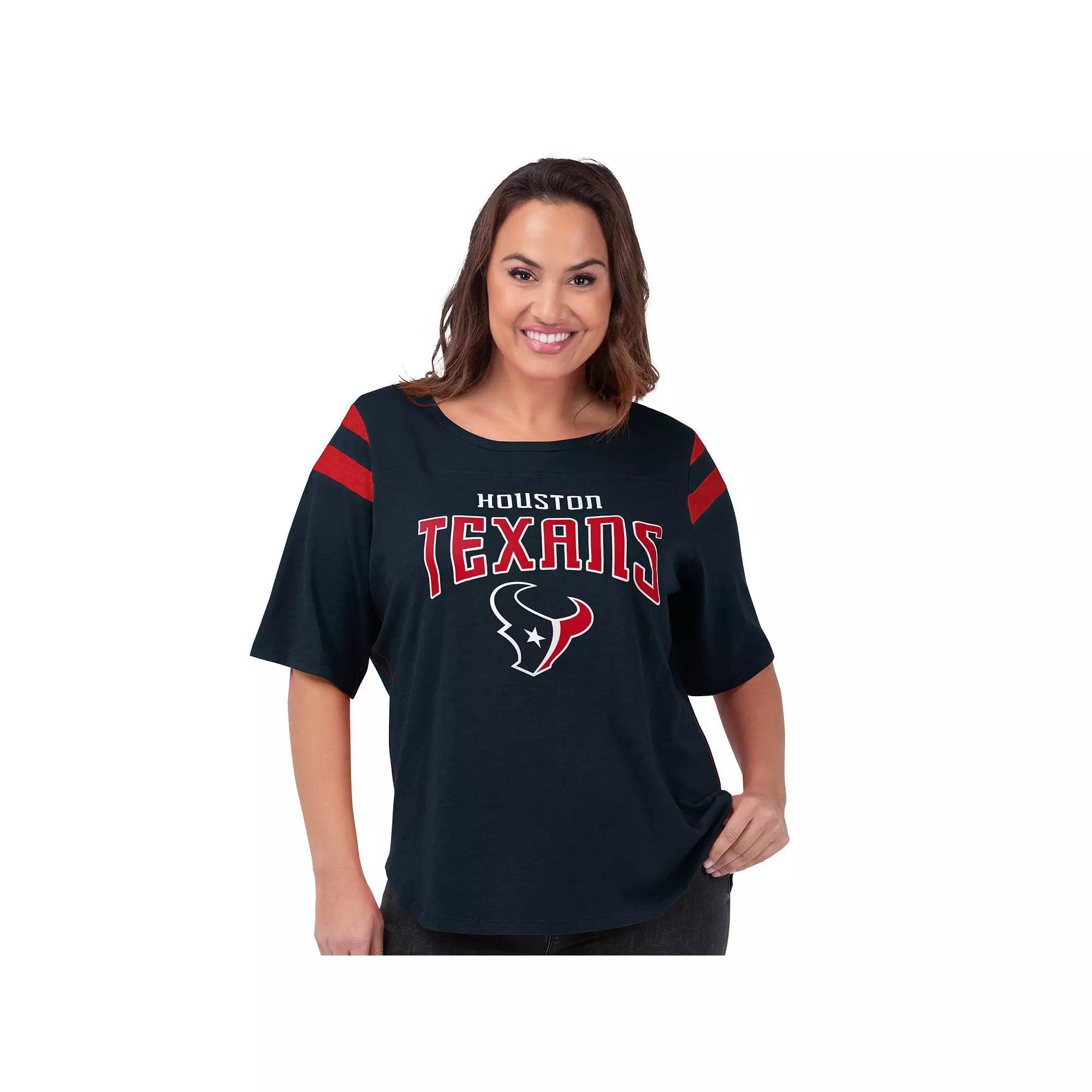 Womens G-III 4Her by Carl Banks Houston Texans Plus Size Linebacker T-Shirt Blue Product Image