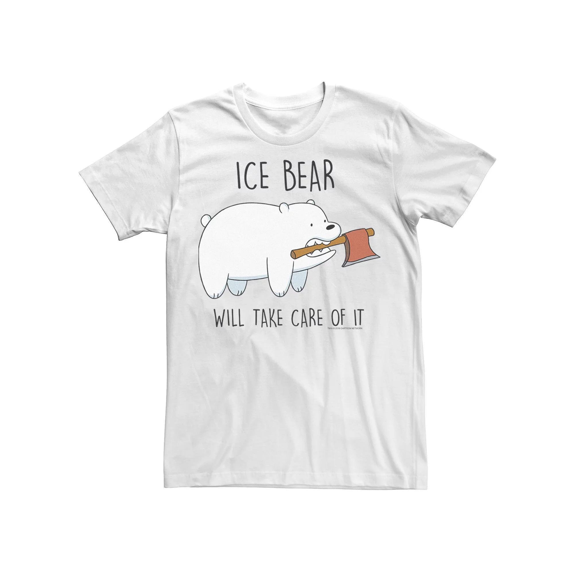 Men's Cartoon Network We Bare Bears Ice Bear Take Care Of It Axe Tee,  Product Image