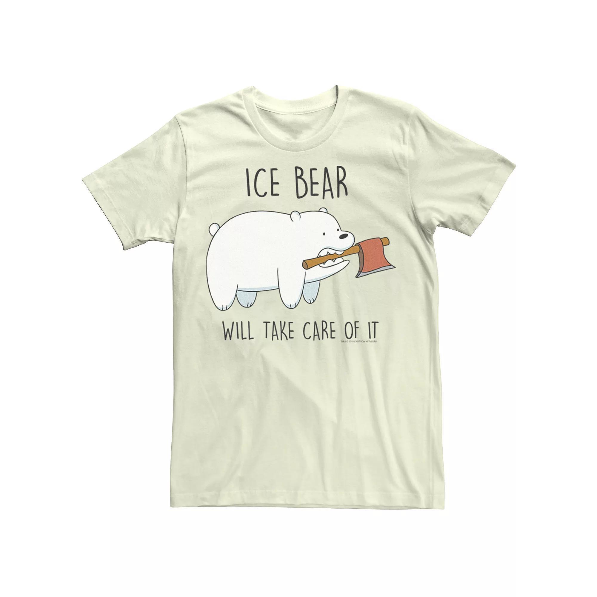 Men's Cartoon Network We Bare Bears Ice Bear Take Care Of It Axe Tee,  Product Image