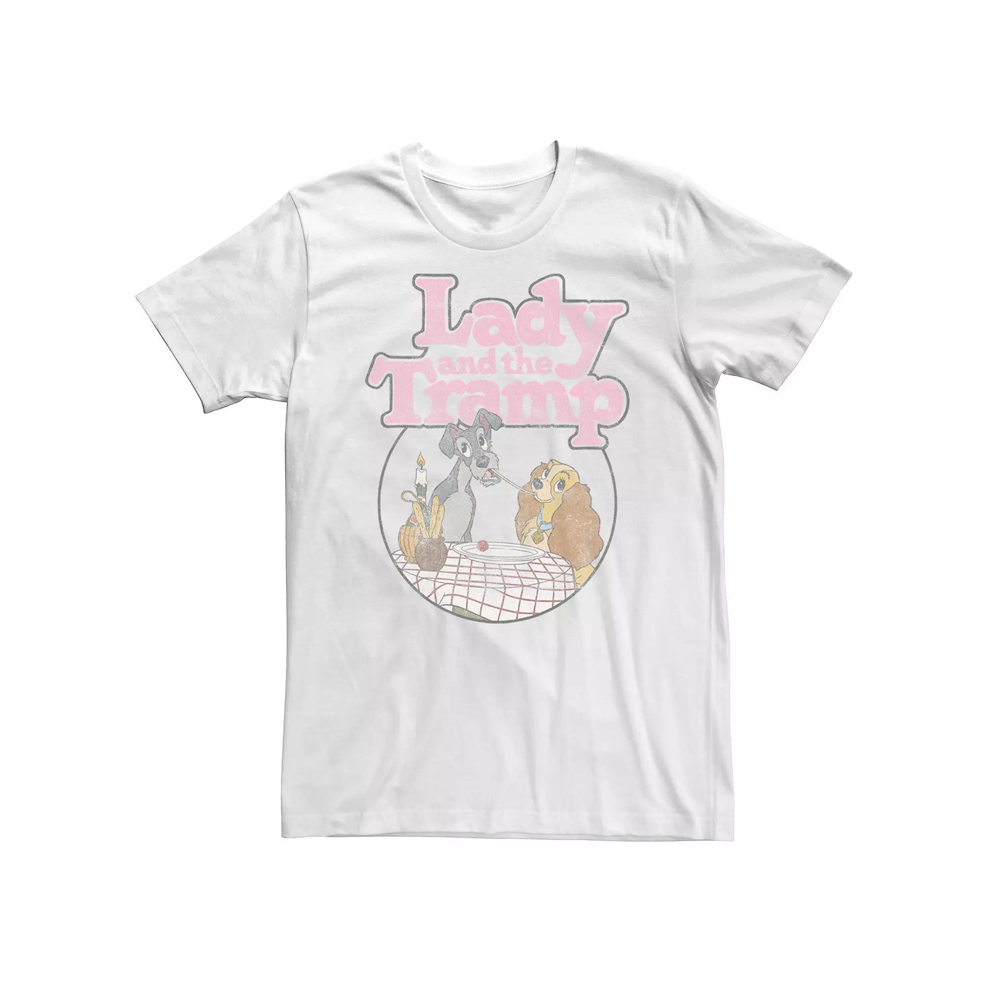Big & Tall Disney Lady And The Tramp Table Scene Portrait Logo Tee, Men's,  Product Image