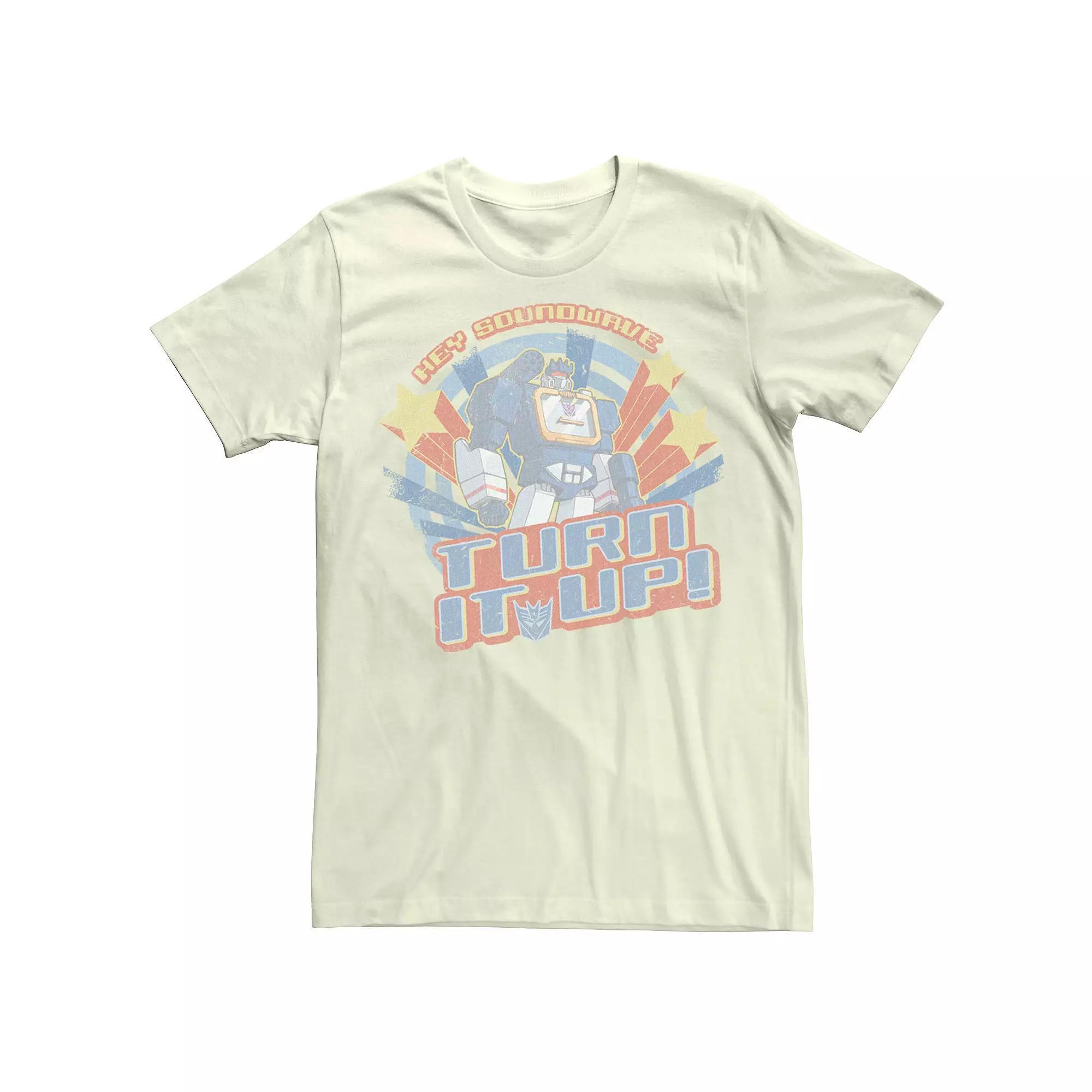 Men's Transformers Turn It Up Vintage Poster Tee, Size: XXL, Natural Product Image