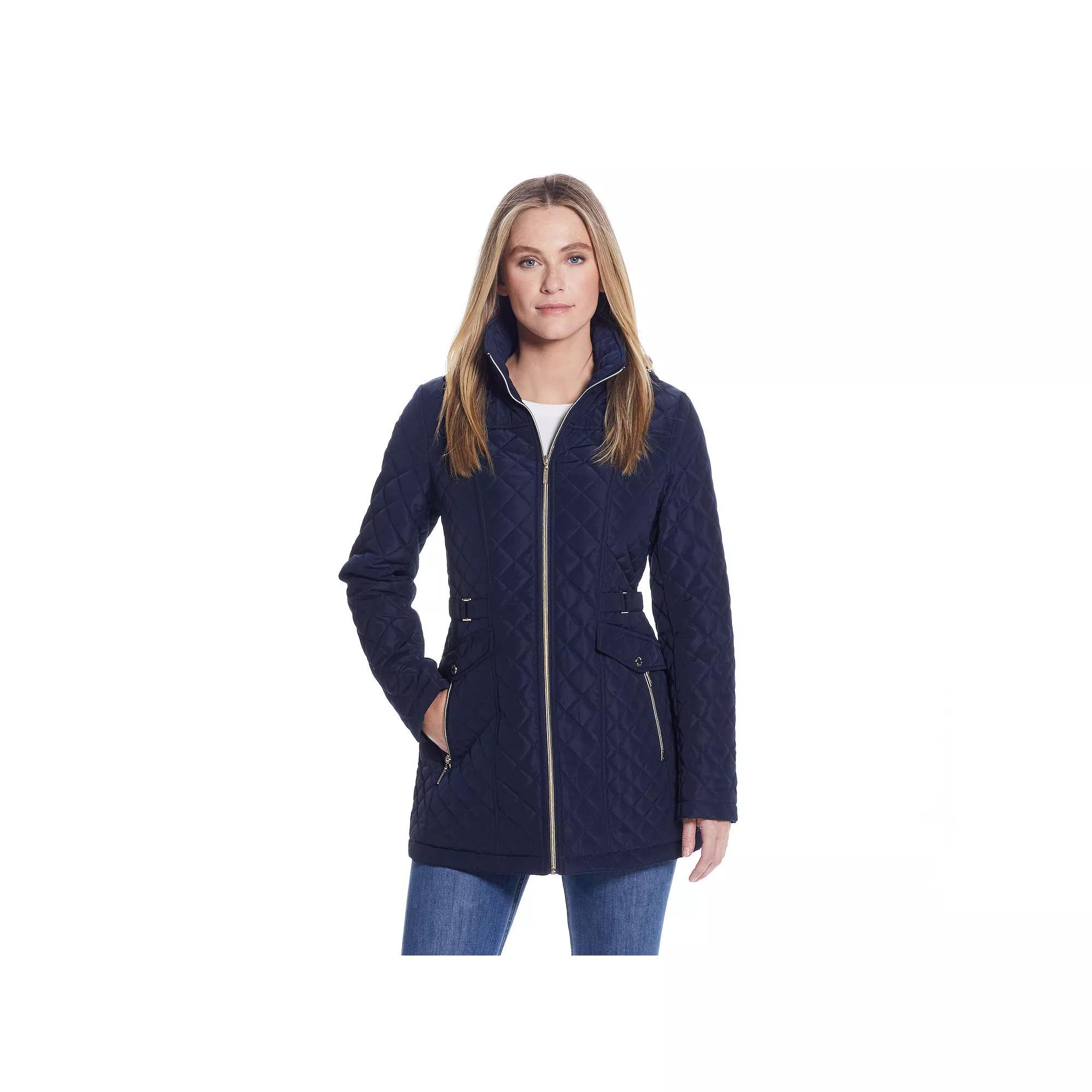 Women's Gallery Quilted Jacket with Hood, Size: Small, Blue Product Image