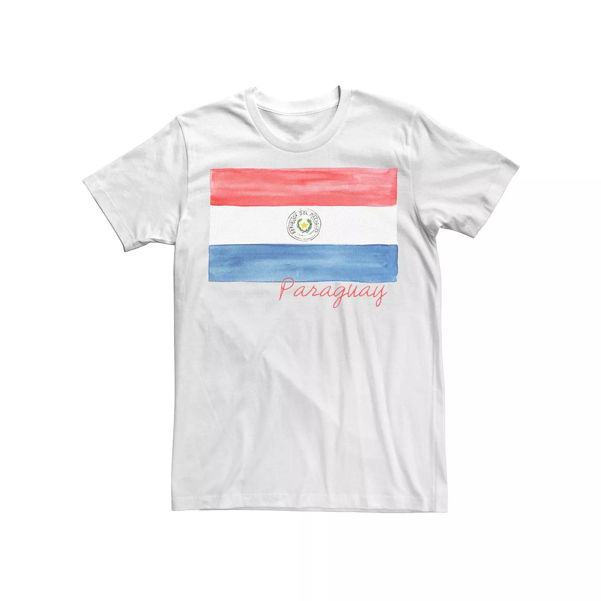 Men's HHM Paraguay Flag Watercolor Tee, Size: Medium, White Product Image