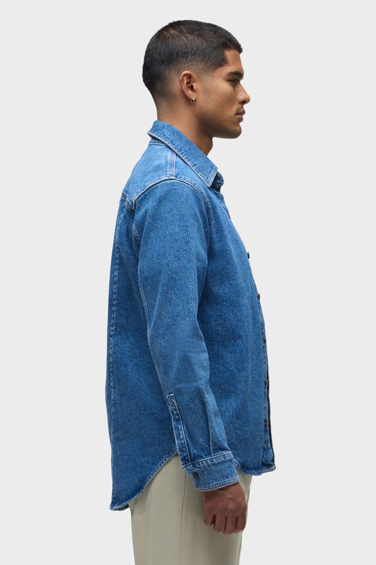 Long Sleeve Denim Shirt Male Product Image