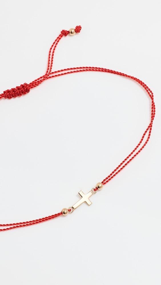 Zoe Chicco 14k Midi Bitty Cross Cord Bracelet | Shopbop Product Image