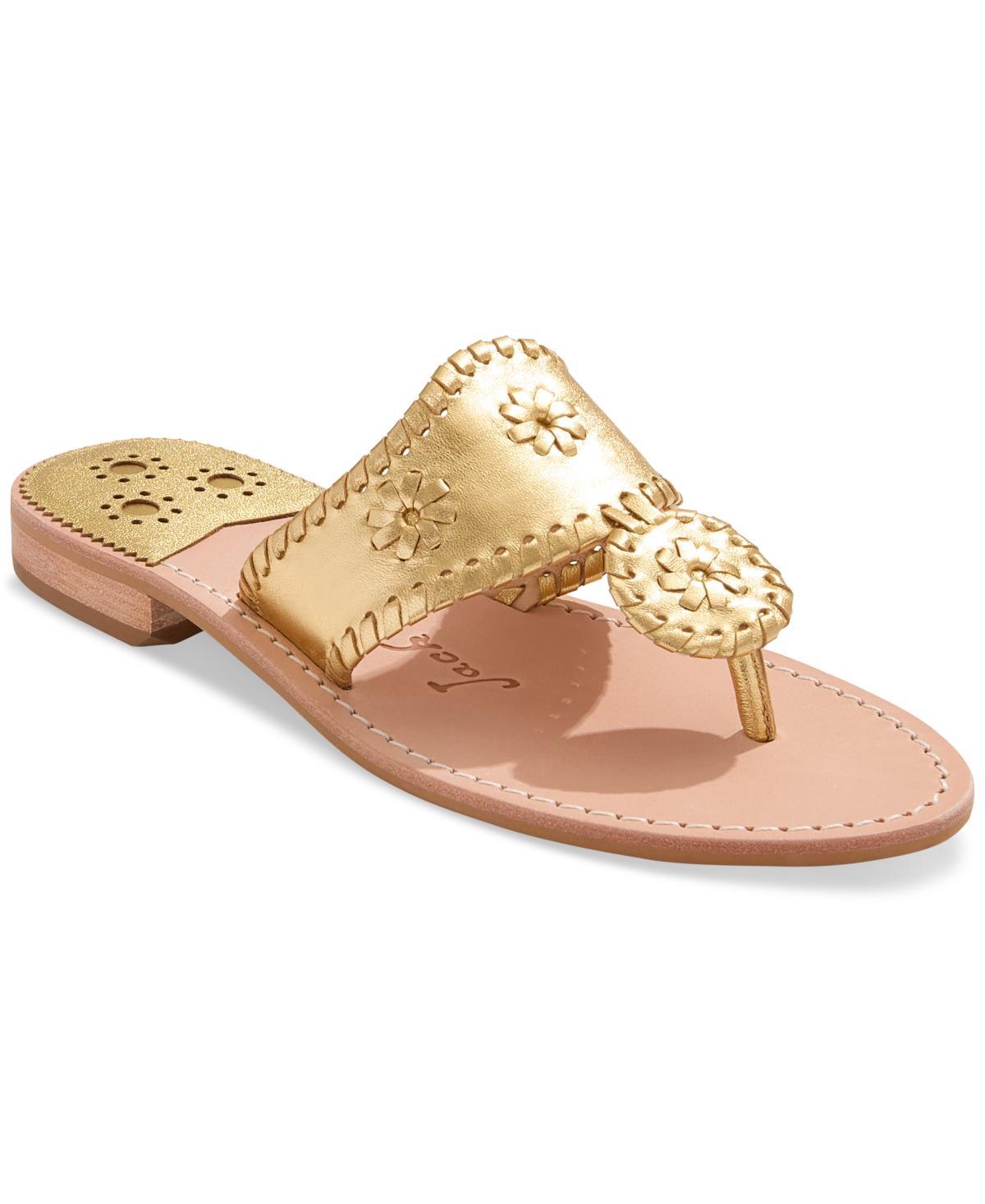 Jack Rogers Jacks Leather Flat Thong Sandals Product Image