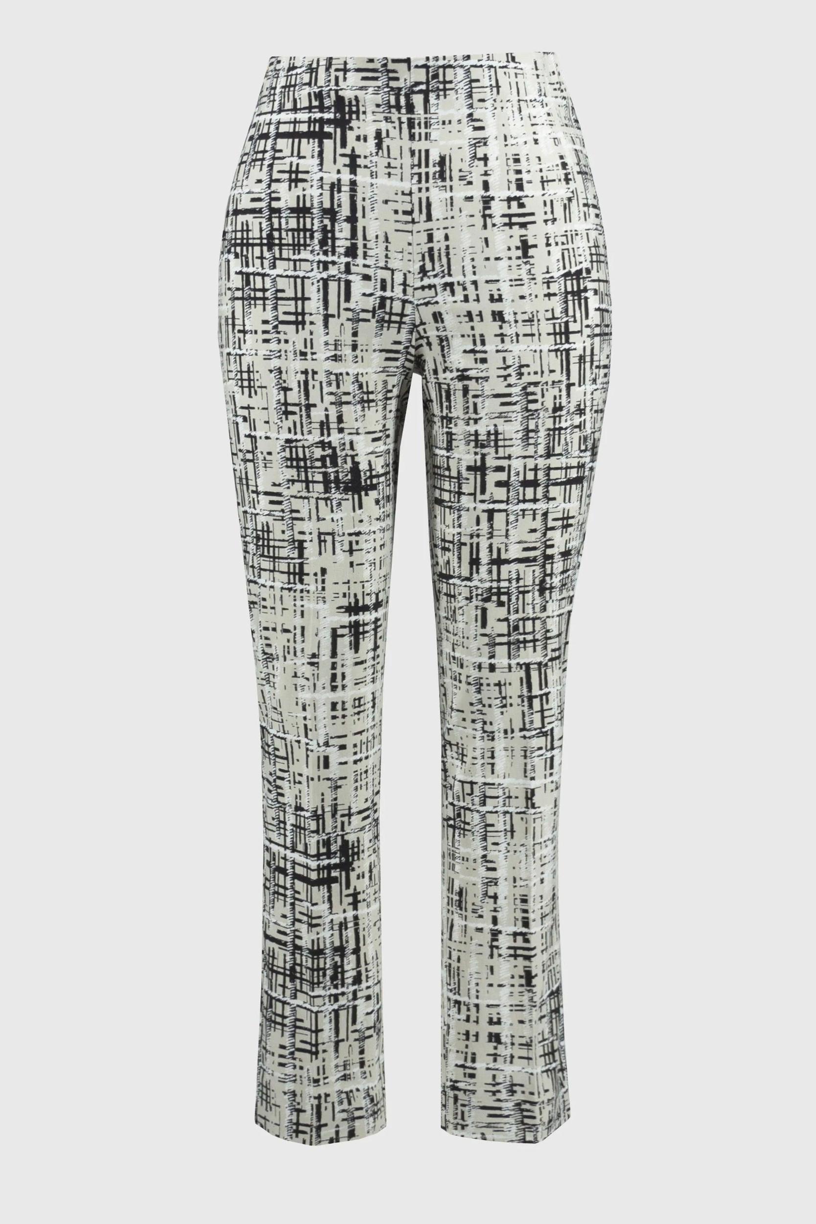 Millennium Abstract Print Slim Fit Pants- Vanilla/Multi Product Image