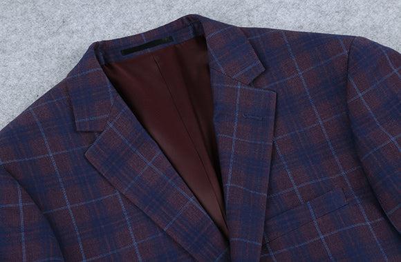 Slim Fit Blazer Glen Plaid in Blue Product Image