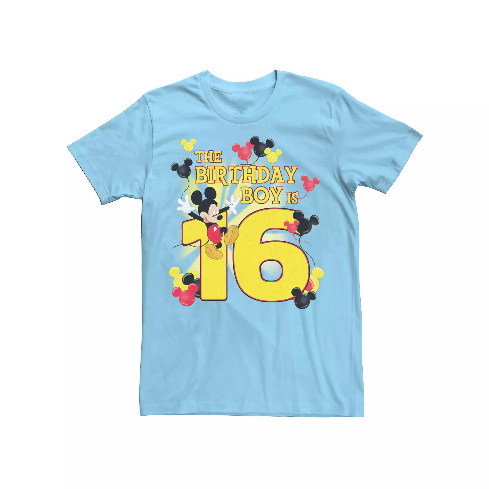 Disney's Mickey & Friends Men's 16 Year Old Birthday Boy Tee, Size: Large, Light Blue Product Image