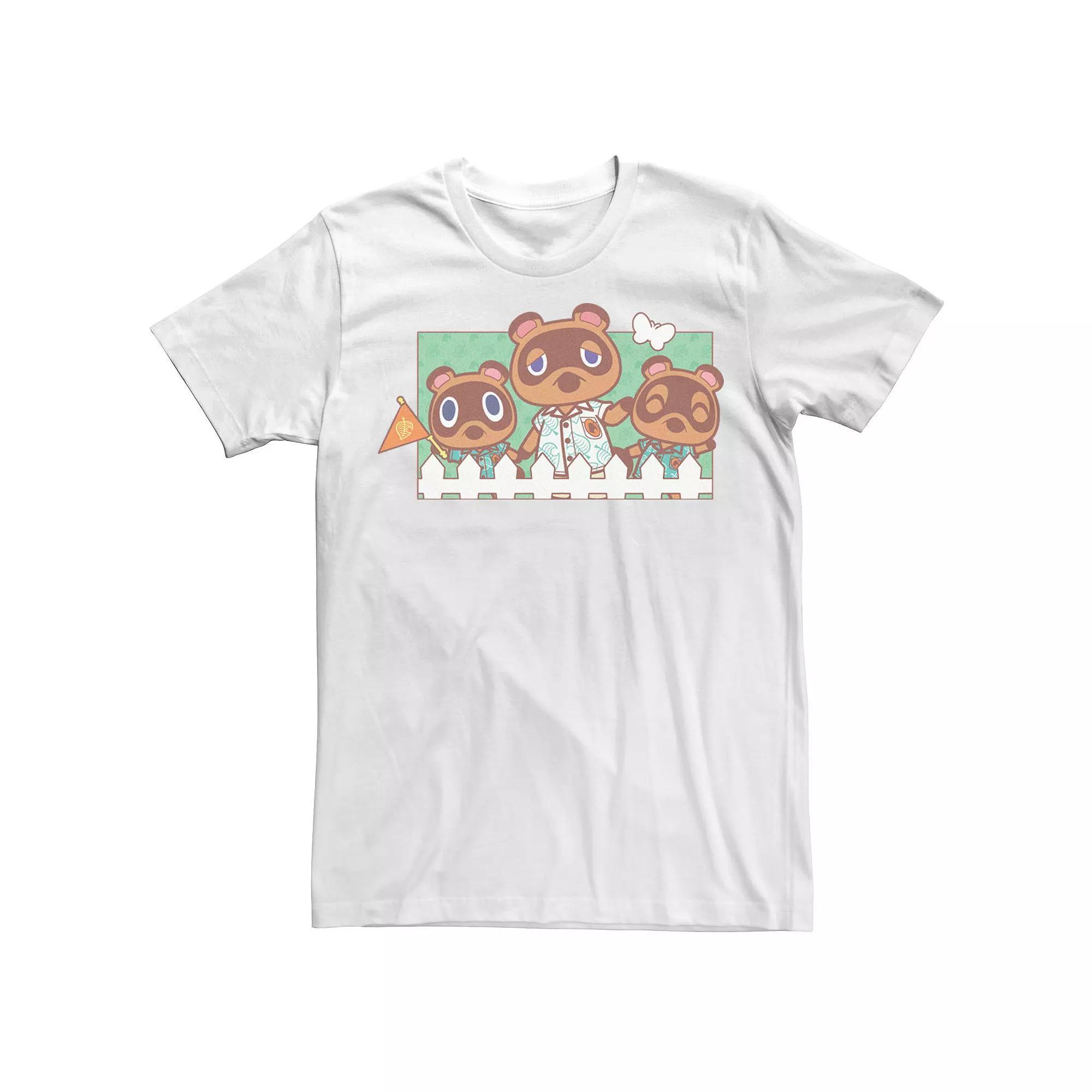 Men's Animal Crossing New Horizons Nook Family Portrait Graphic Tee, Size: Small, White Product Image