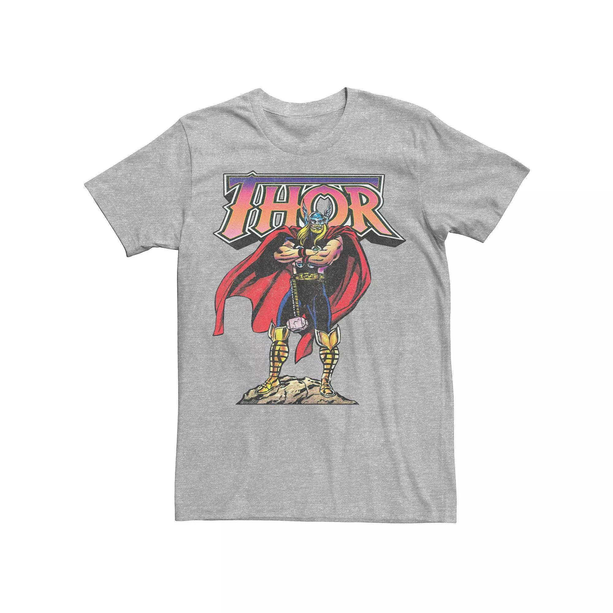 Men's Marvel Thor Comic Pose Graphic Tee, Size: Medium, Athletic Grey Product Image