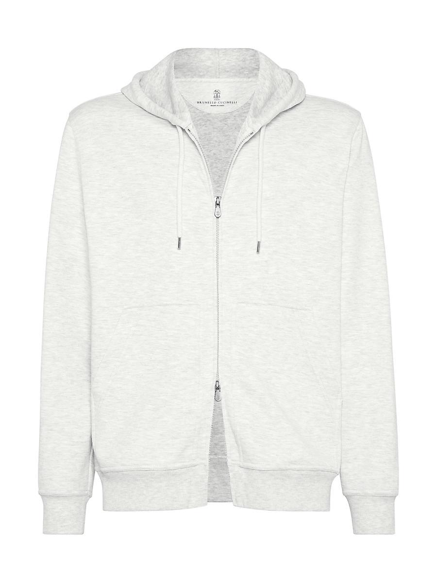 Mens French Terry Double Cloth Hooded Sweatshirt with Zipper Product Image