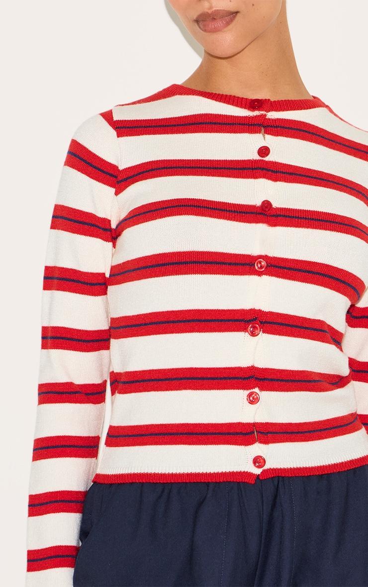 Petite Red Stripe Knitted Stripe Long Top Product Image