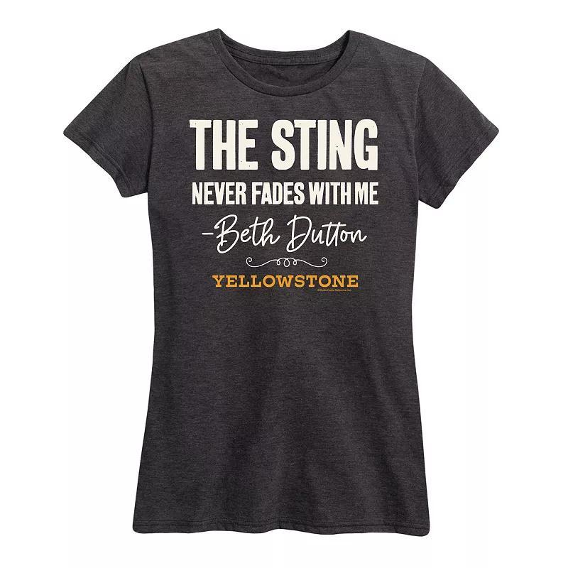 Womens Yellowstone Sting Never Fades Graphic Tee Heather Grey Product Image