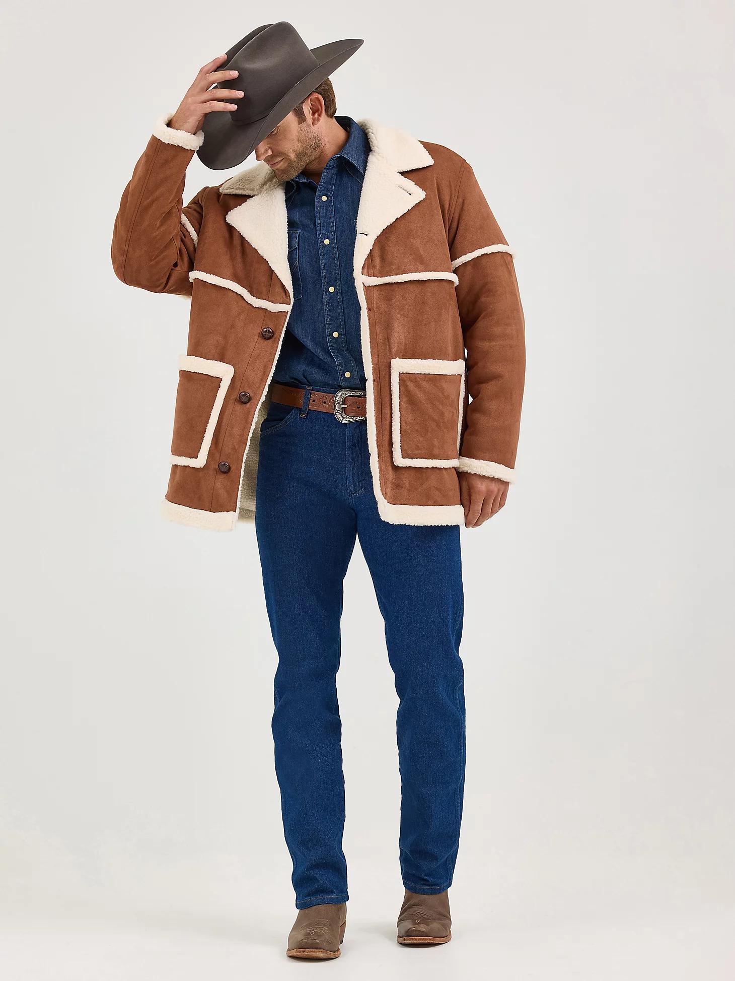Men's Wrangler Sherpa Contrast Cowboy Jacket in Rawhide Product Image