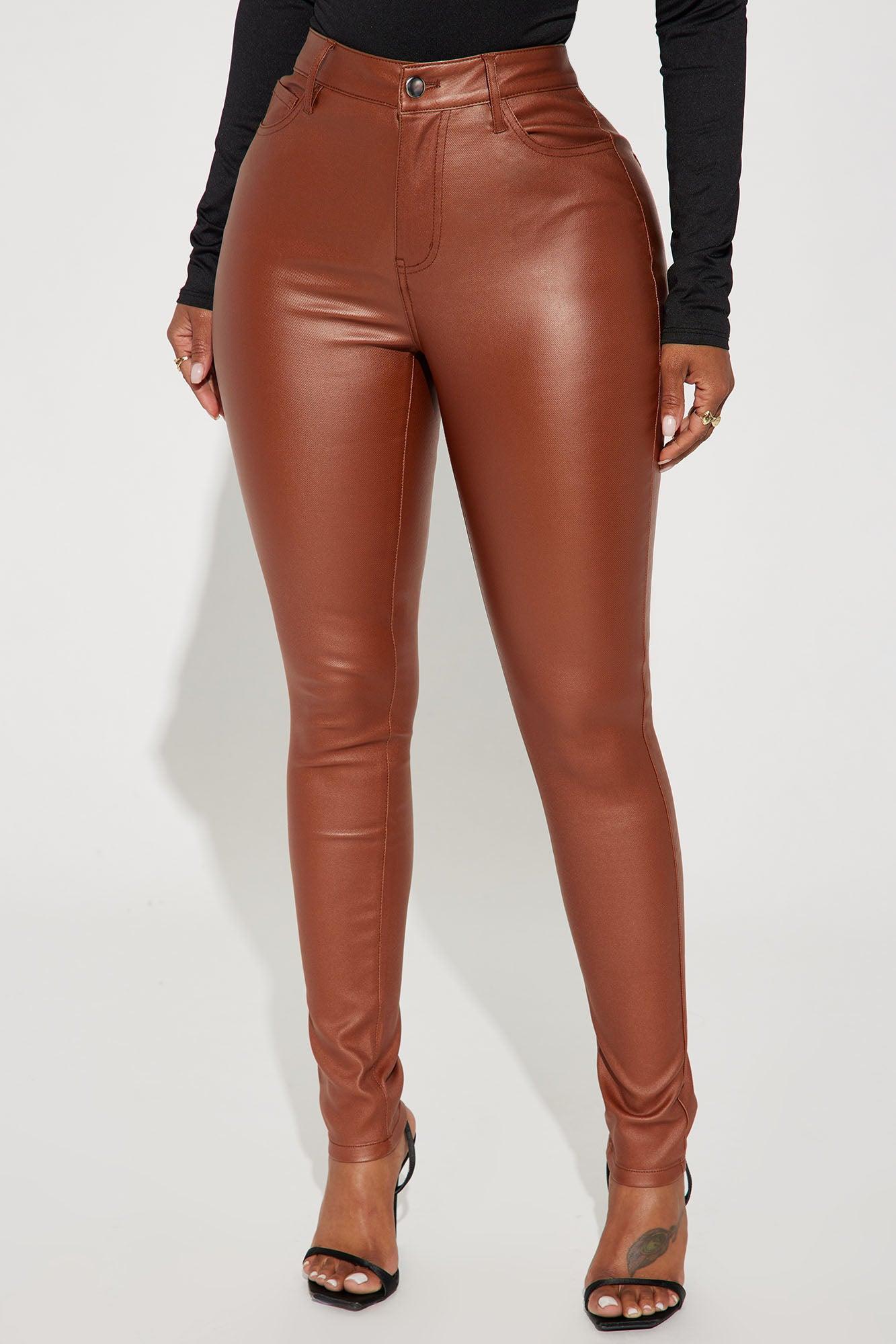Double Dare Faux Leather Pants - Camel Product Image