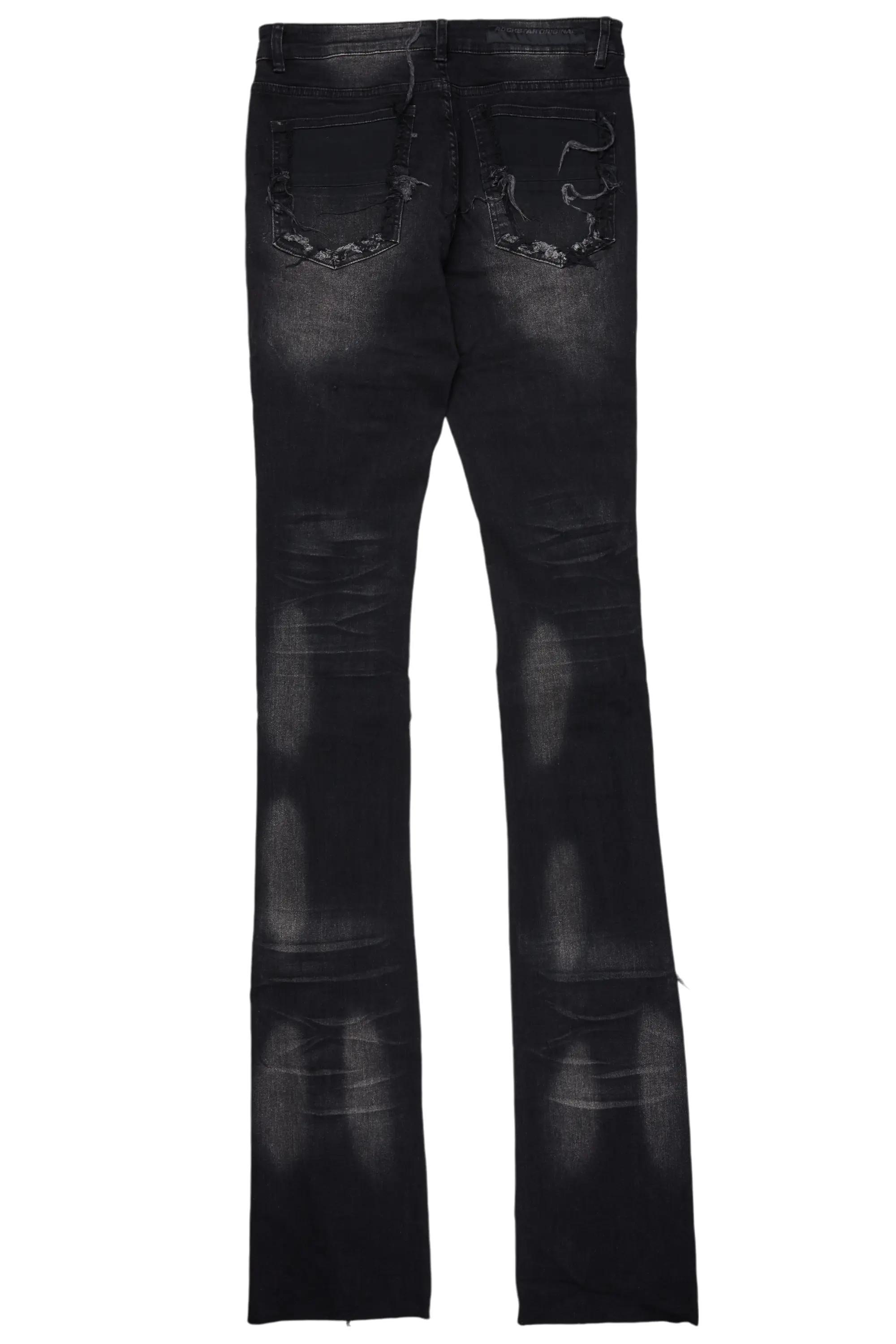 Petrus Black Super Stacked Flare Jean Male Product Image