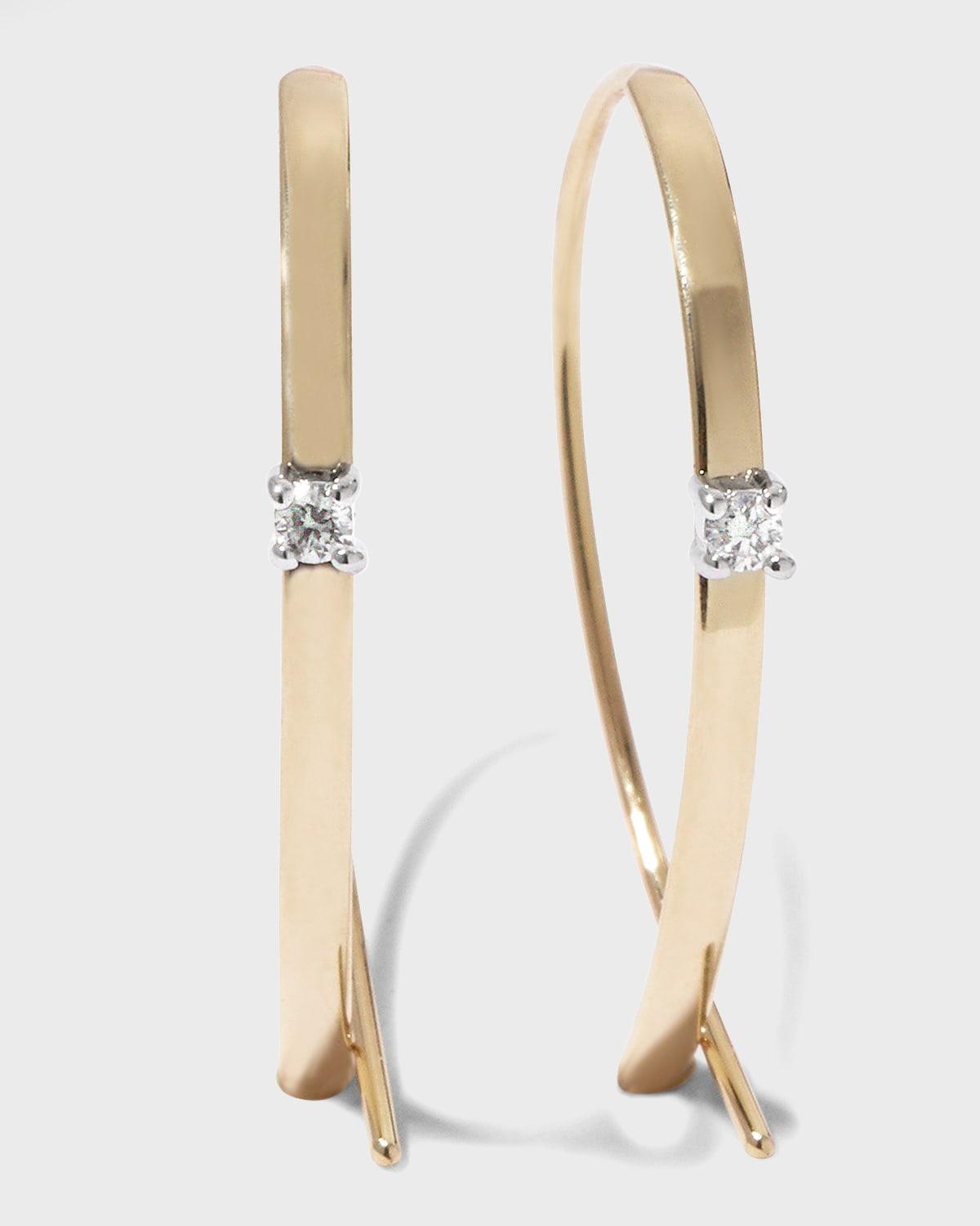 Solo Mini Flat Upside Down Hoops with Diamonds Product Image