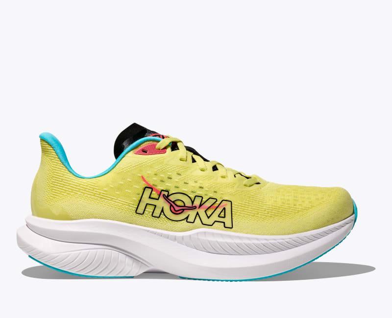 HOKA Womens Mach 6 Shoes in Frost/Rose Gold, Size 9 Product Image