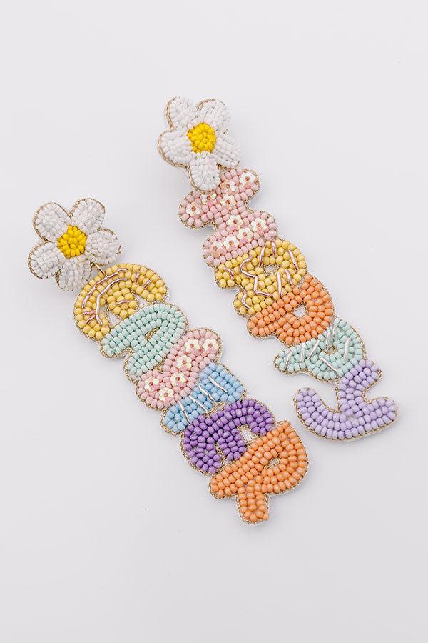 Happy Easter Beaded Earrings Product Image