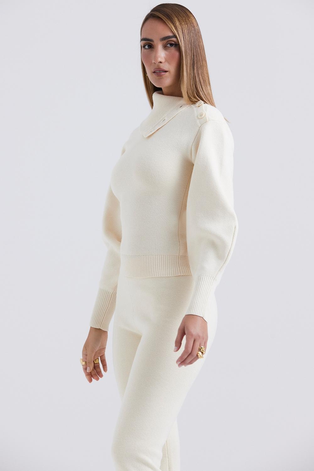 Adelita Cream Cashmere Blend Sweater Product Image