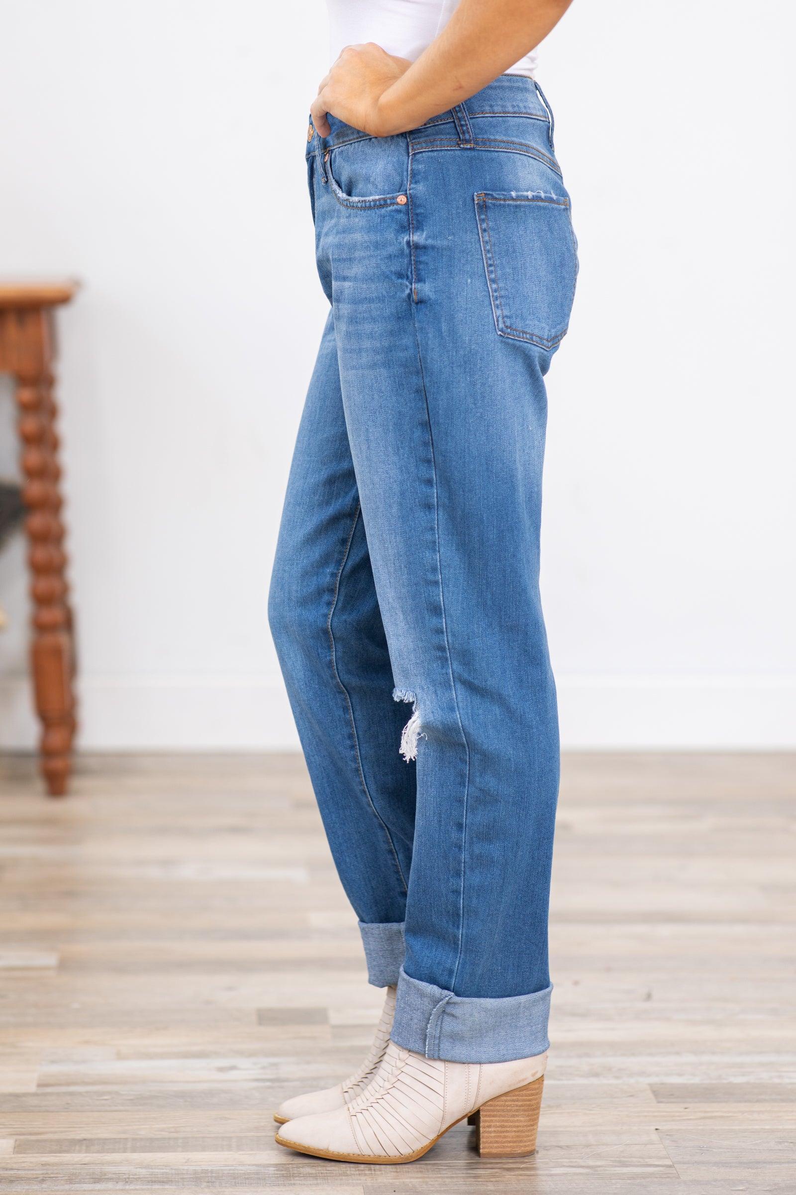 Rewash Super High Rise Boyfriend Fit Jeans Product Image