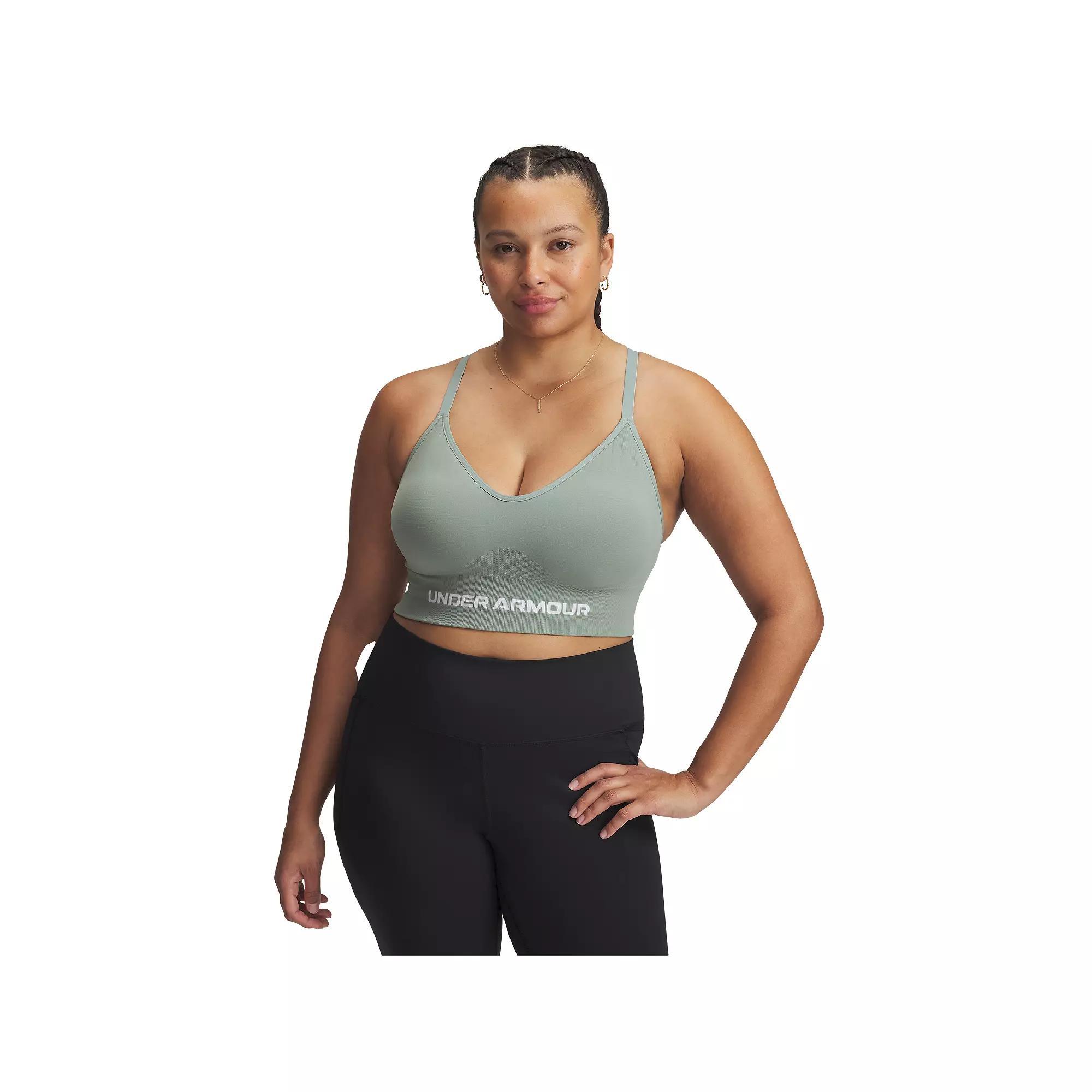 Women's Under Armour Vanish Seamless Low Long Sports Bra, Size: Large, Silca Green Product Image