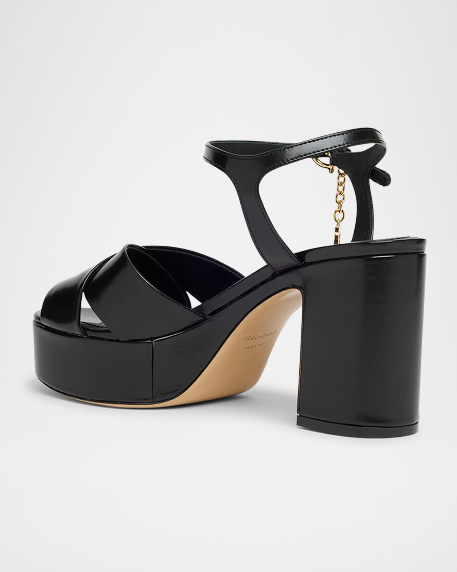 Savia Crisscross Gancini Charm Platform Sandals Product Image