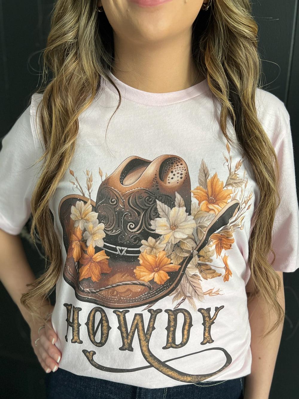 Western Howdy Pink Graphic Tee Product Image