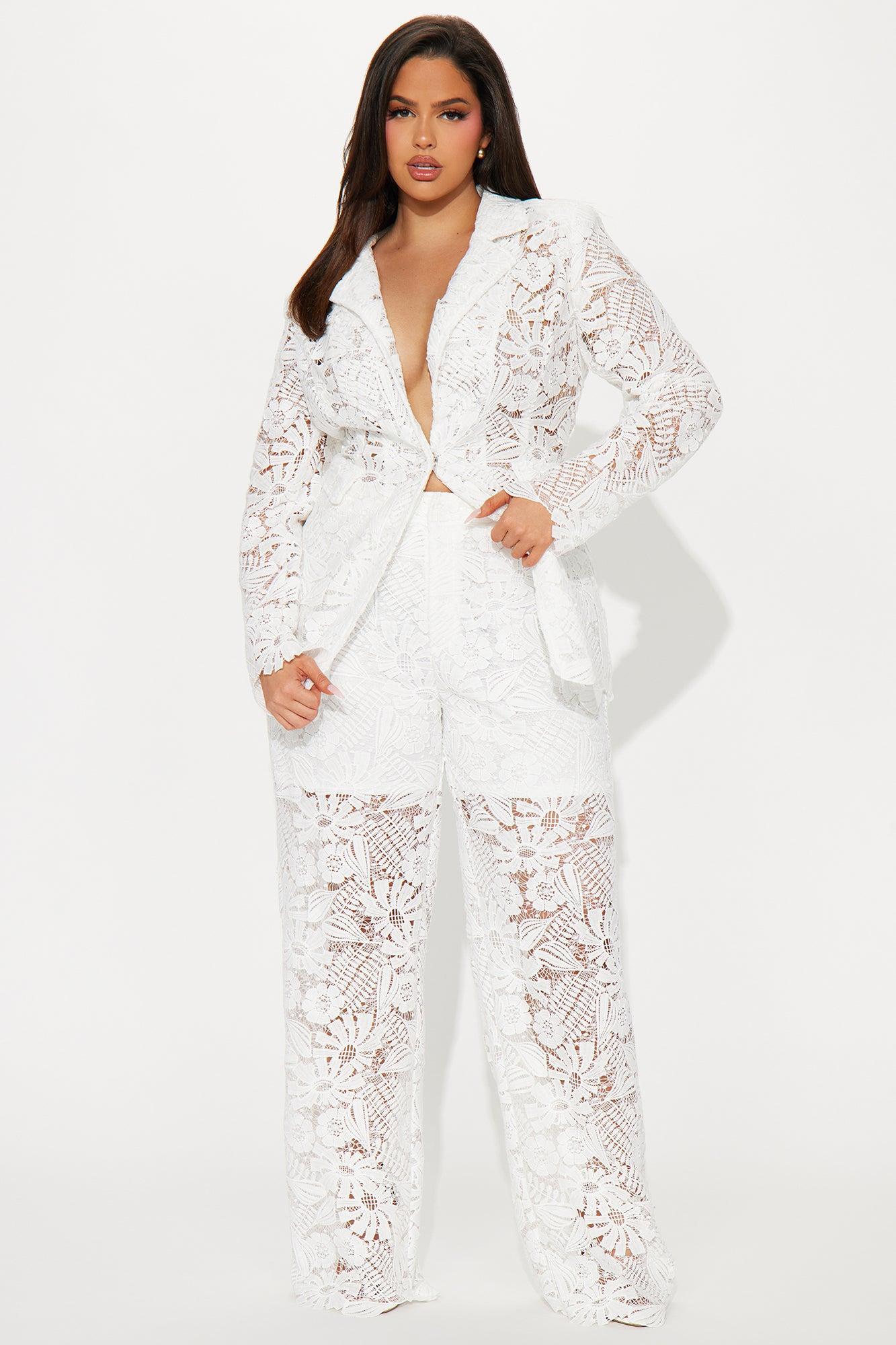 High Class Pant Set - White Product Image