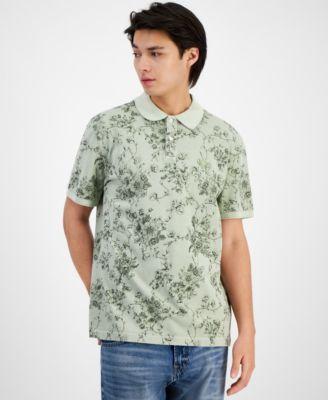 Guess Mens Floral Logo Polo Shirt Product Image