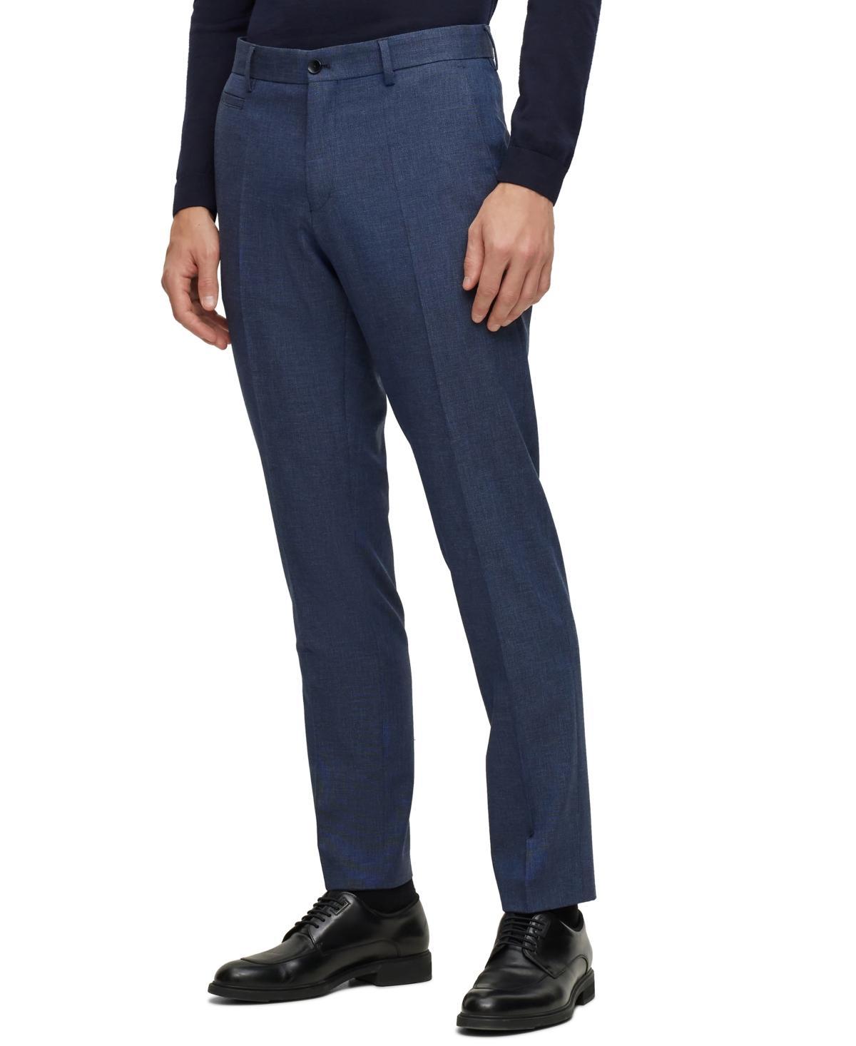 Mens Slim-Fit Pants In Melange Stretch Fabric Product Image