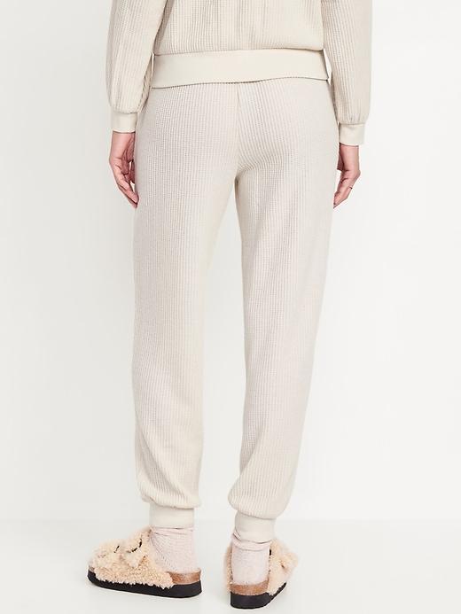 High-Waisted Waffle Lounge Joggers Product Image