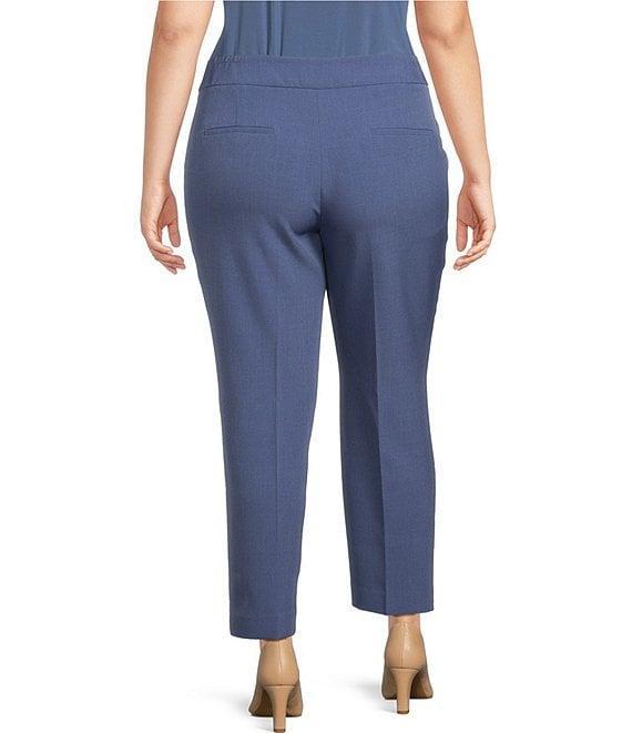 Kasper Plus Size Stretch Crepe Flat Front Coordinating Straight Leg Pants Product Image