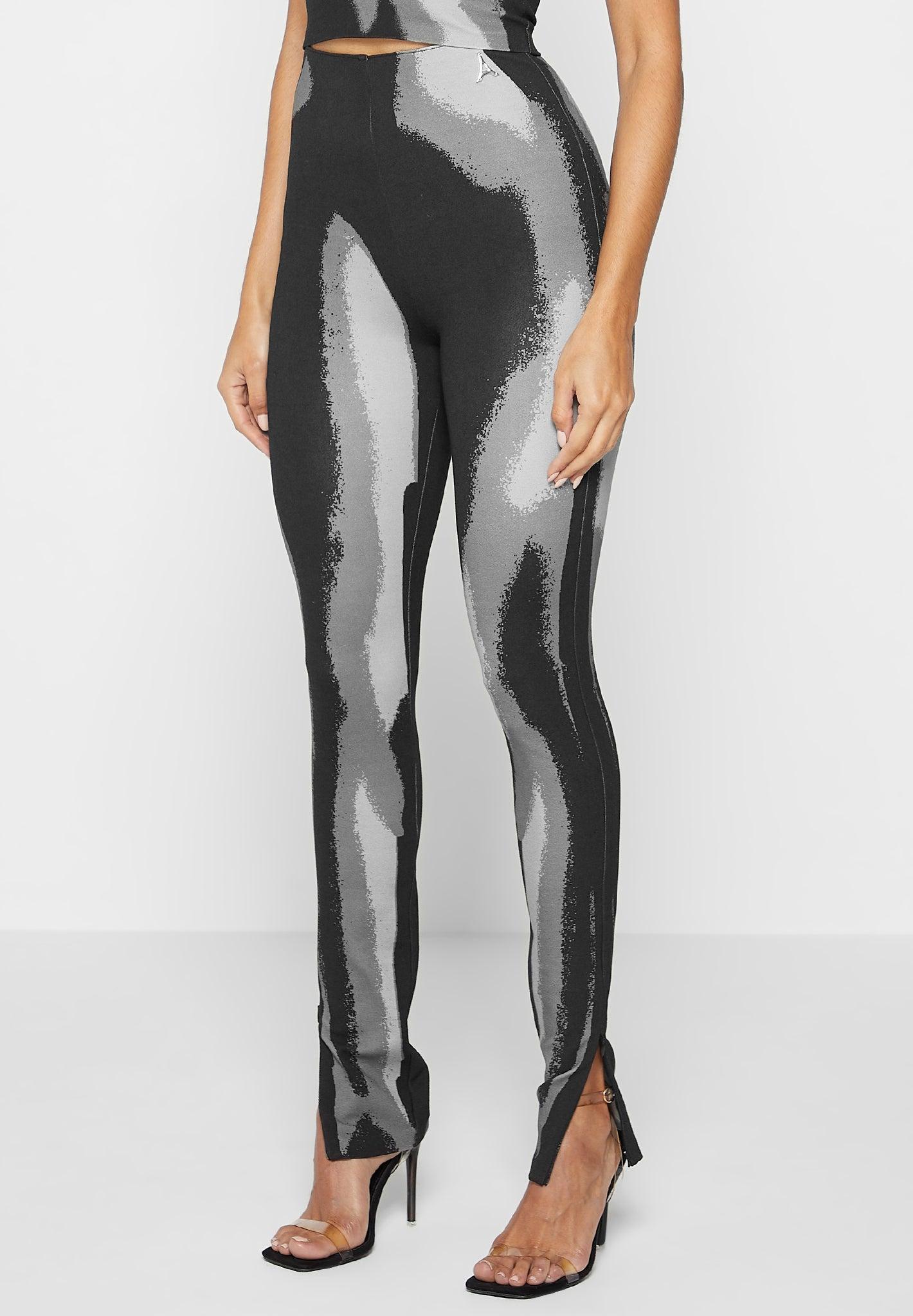 Body Print Leggings - White/Grey Female Product Image