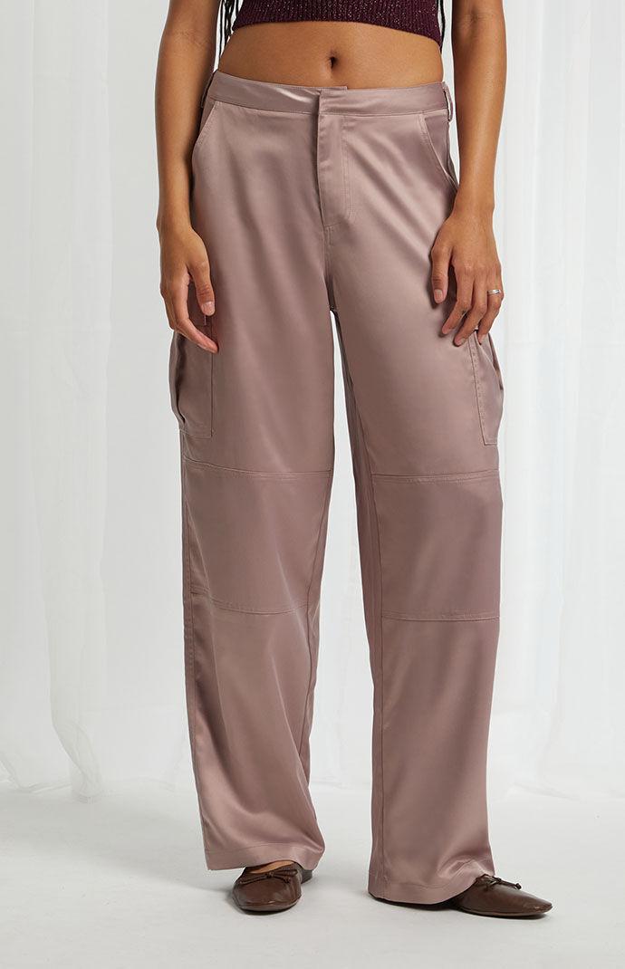 Women's Satin Cargo Pants Product Image