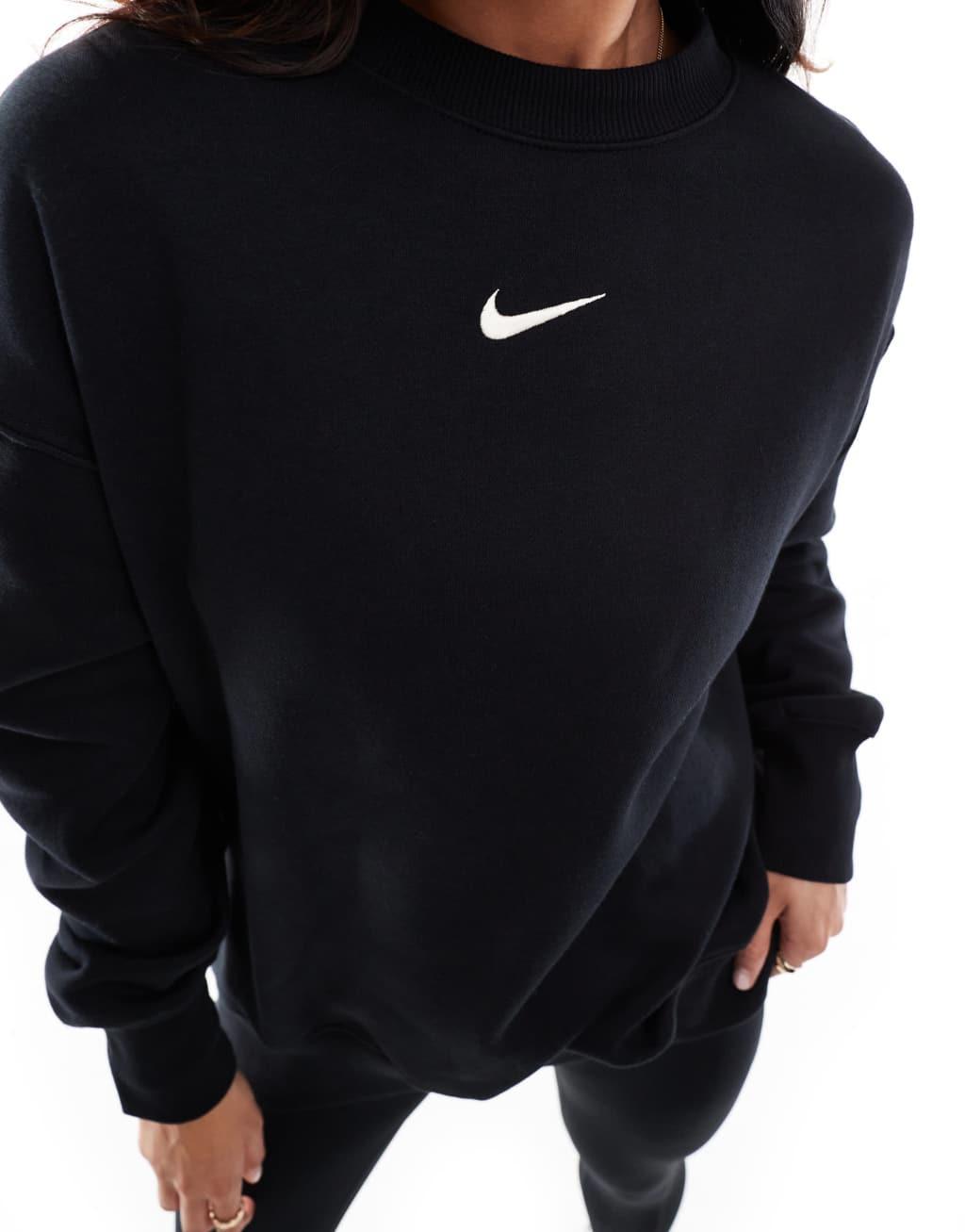 Nike Phoenix Fleece oversized sweatshirt in black  Product Image