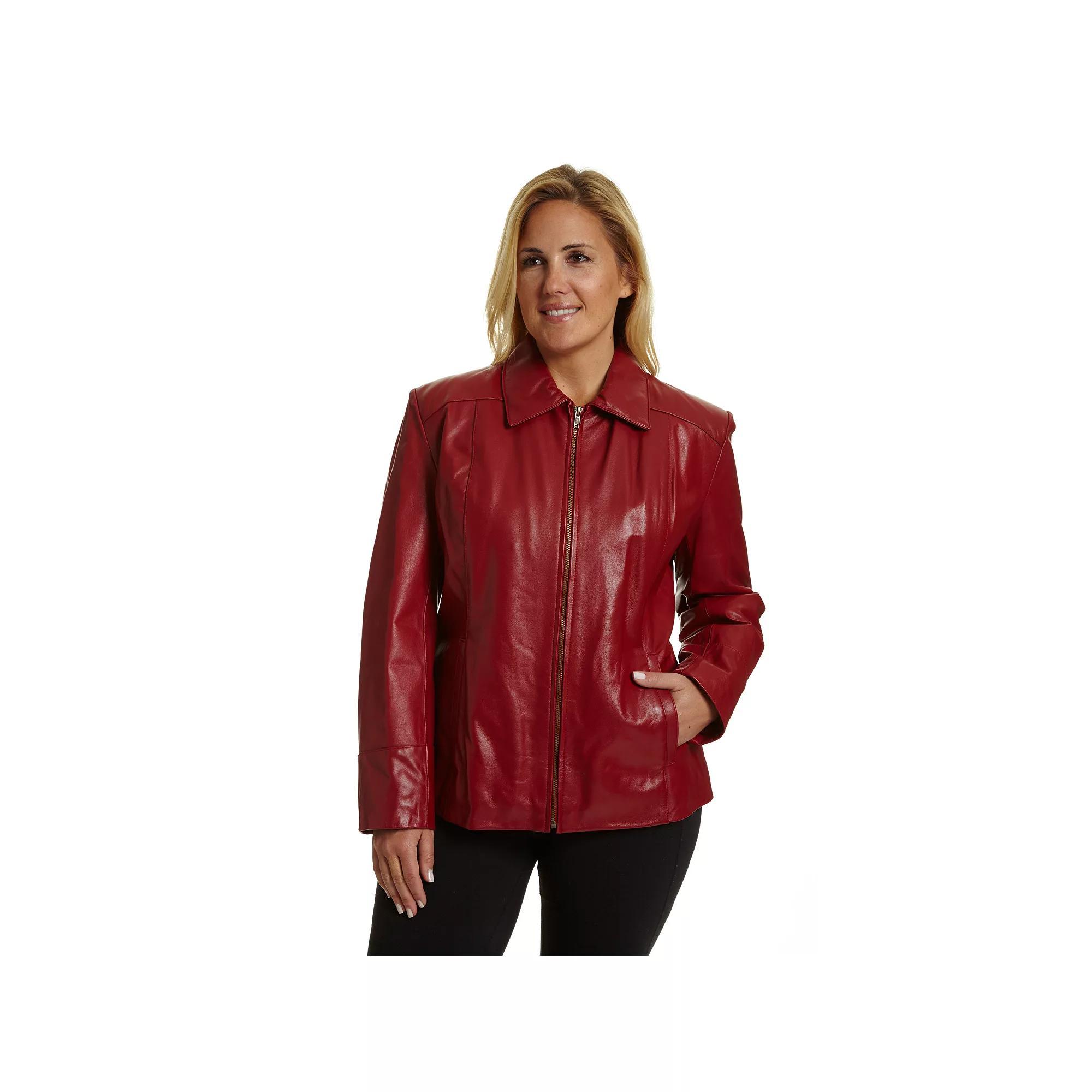 Plus Size Excelled Leather Scuba Jacket, Women's, Size: 2XL, Red Product Image