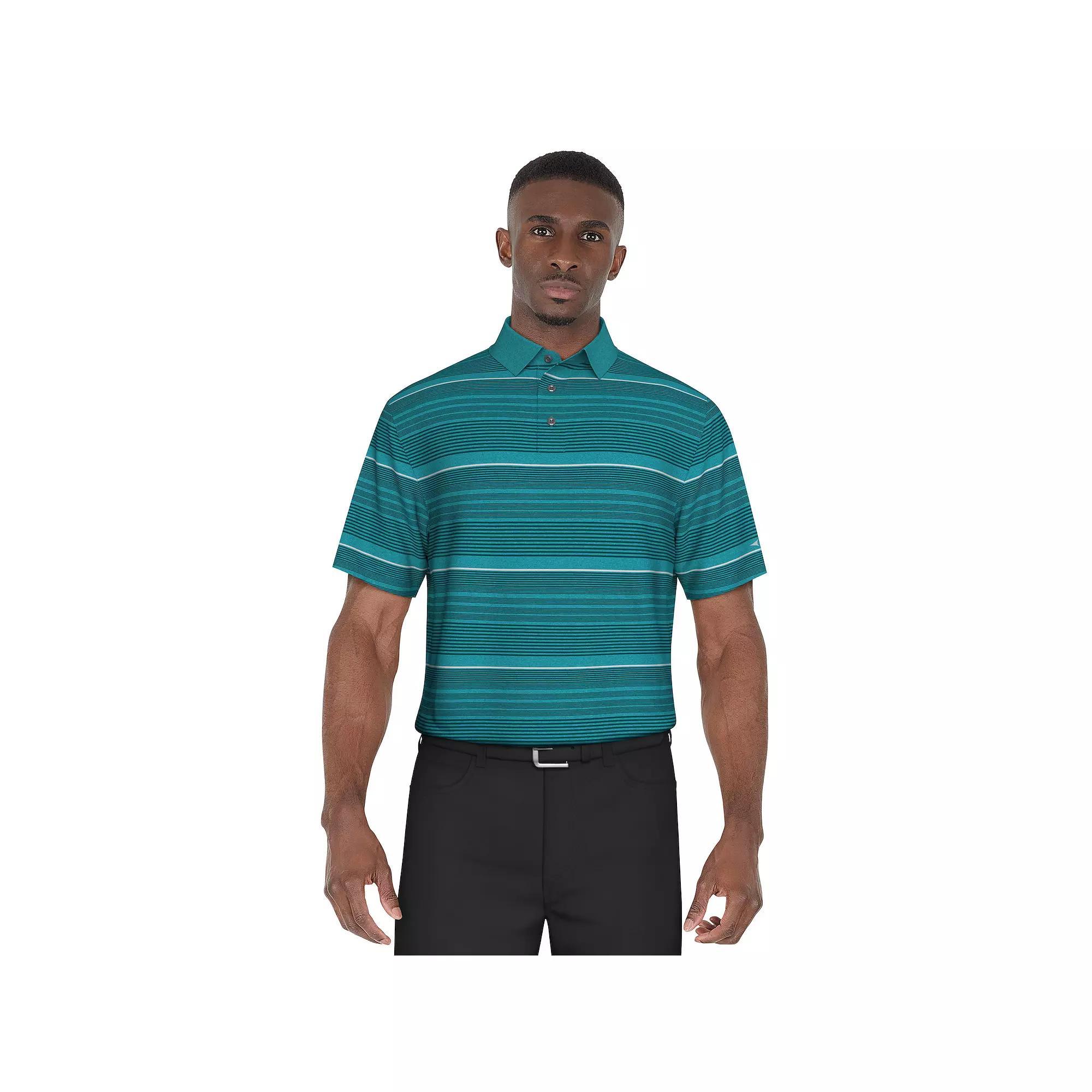 Mens Grand Slam Multi Stripe Printed Short Sleeve Golf Polo Tahitian Blue Product Image