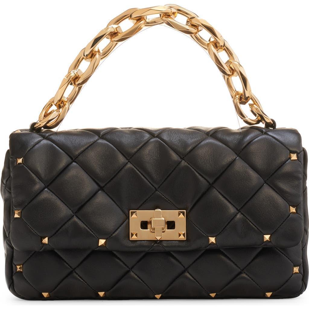 Small Rockstud Spike Shoulder Bag In Black Product Image