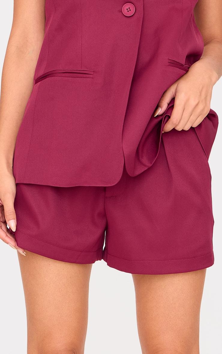 Burgundy Premium Tailored Woven Shorts Product Image