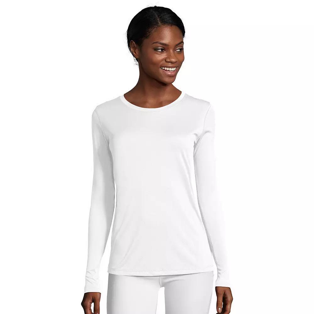 Women's Hanes® Cool Dri Long-Sleeve Performance Tee, Size: Small, Awesome Blue Product Image