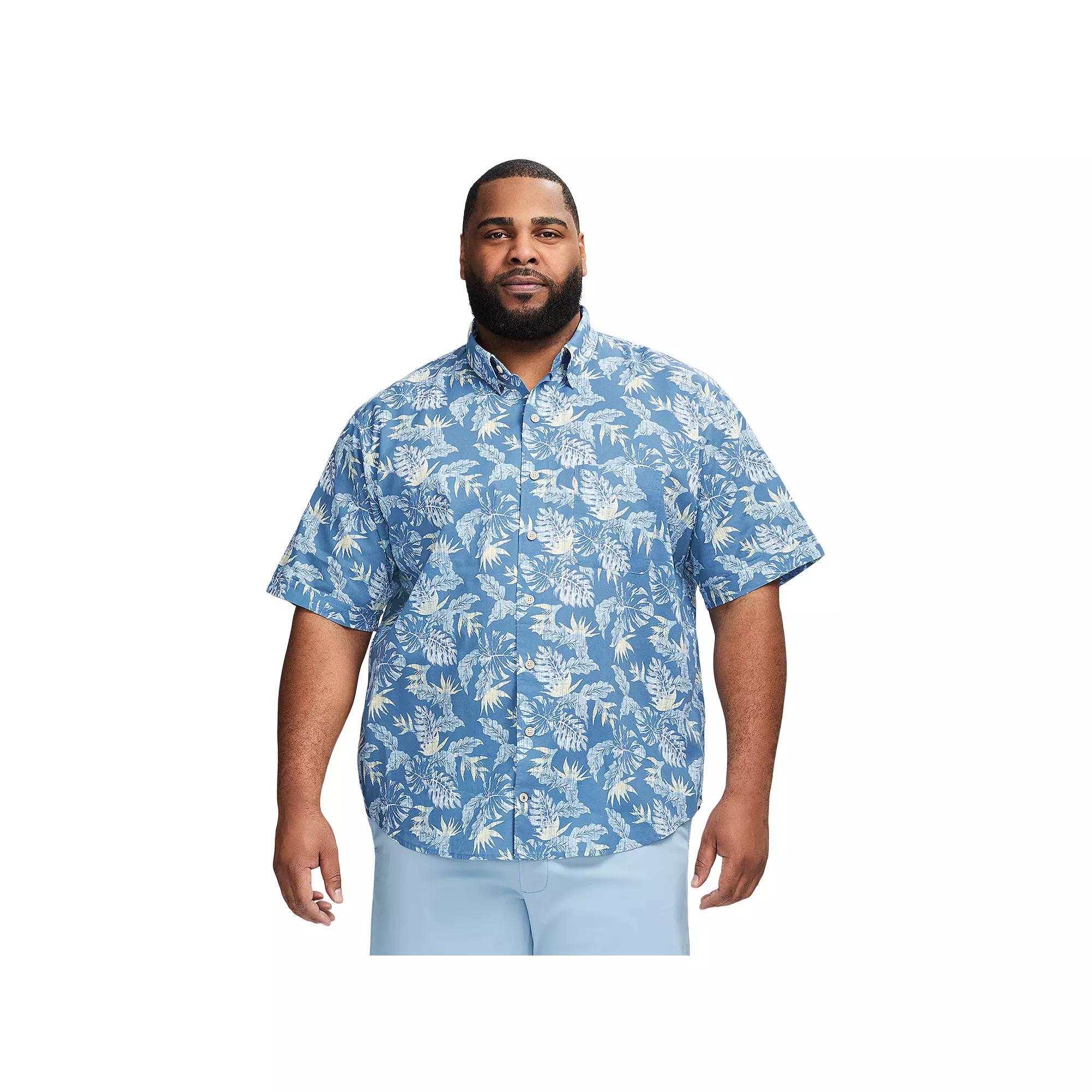 Big & Tall IZOD Dockside Short Sleeve Chambray, Men's, Size: XL Tall, Moonlight Product Image