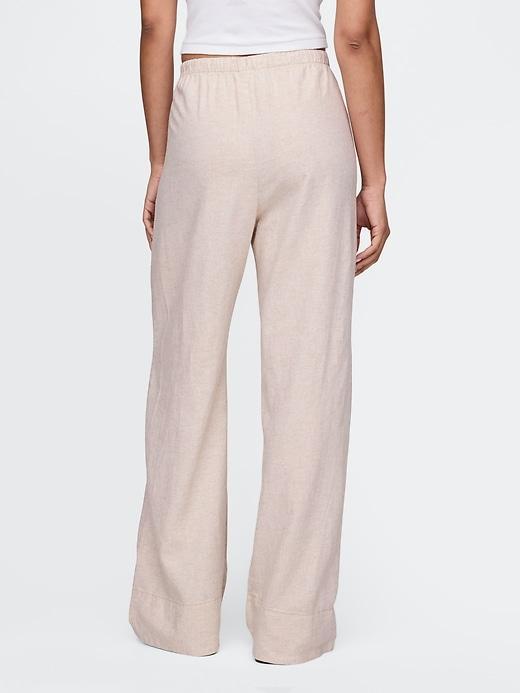 Linen-Blend Easy Wide-Hem Pants Product Image