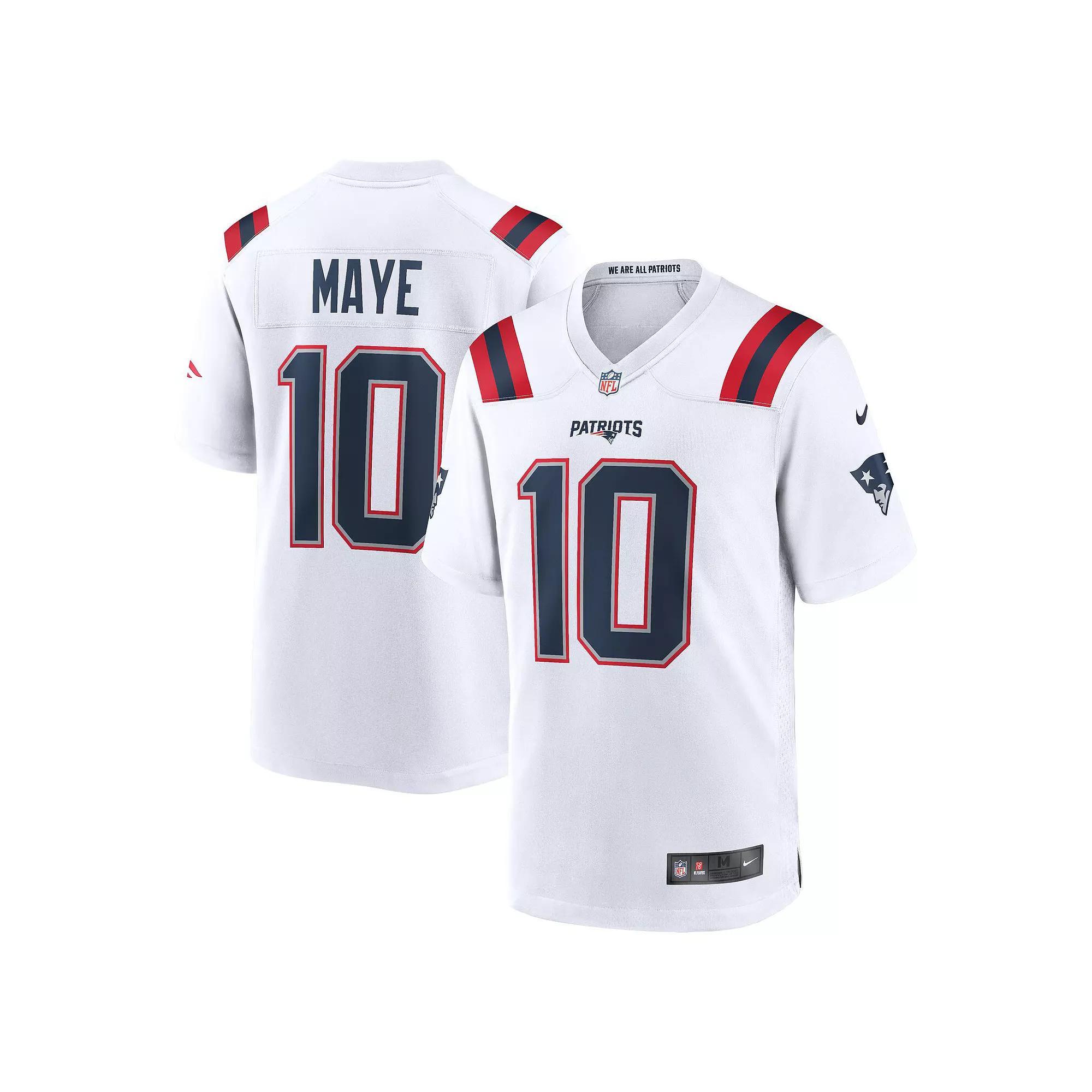 Men's Nike Drake Maye White New England Patriots 2024 NFL Draft First Round Pick Player Game Jersey, Size: 2XL Product Image