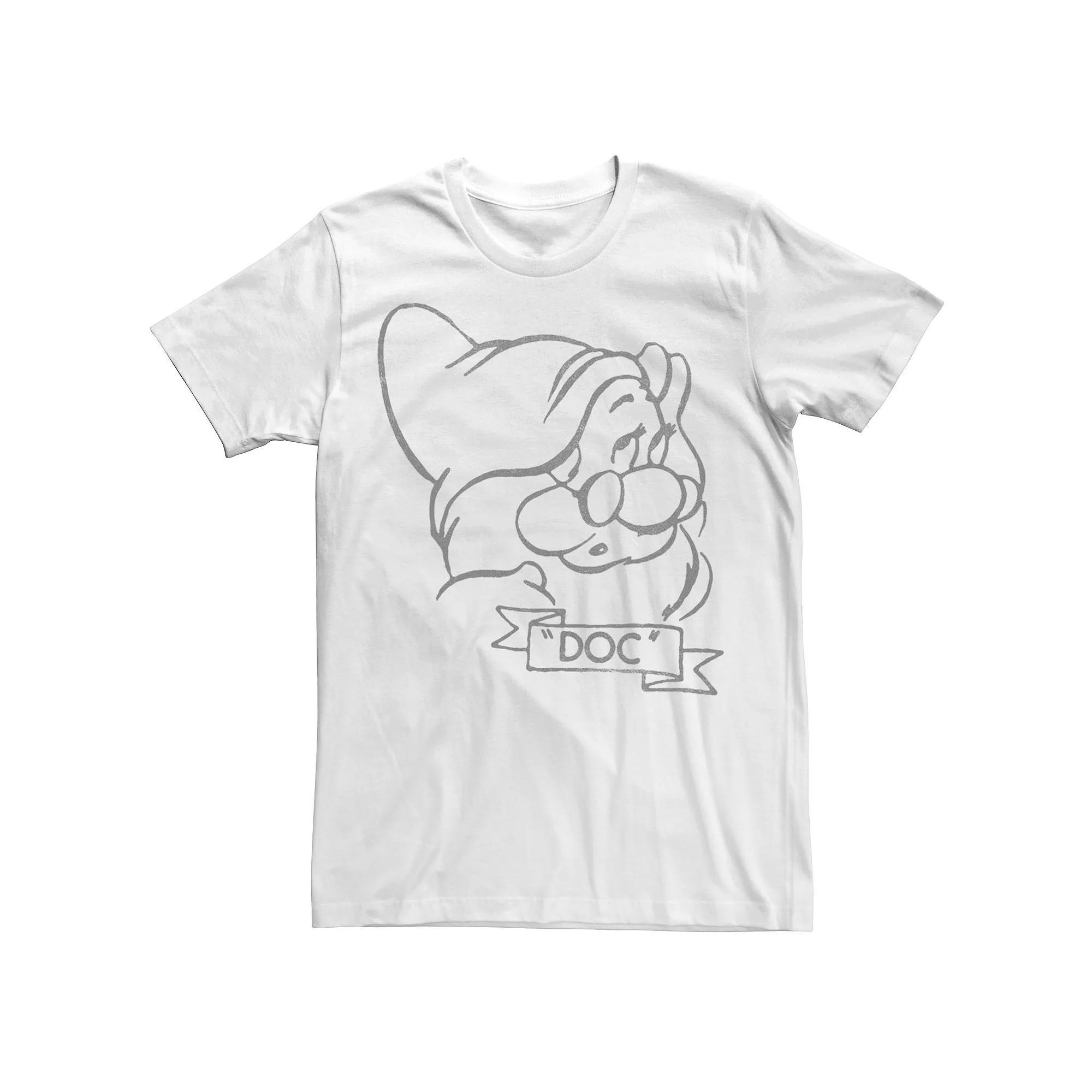 Big & Tall Disney Snow White Doc Line Art Big Face Tee, Men's,  Product Image