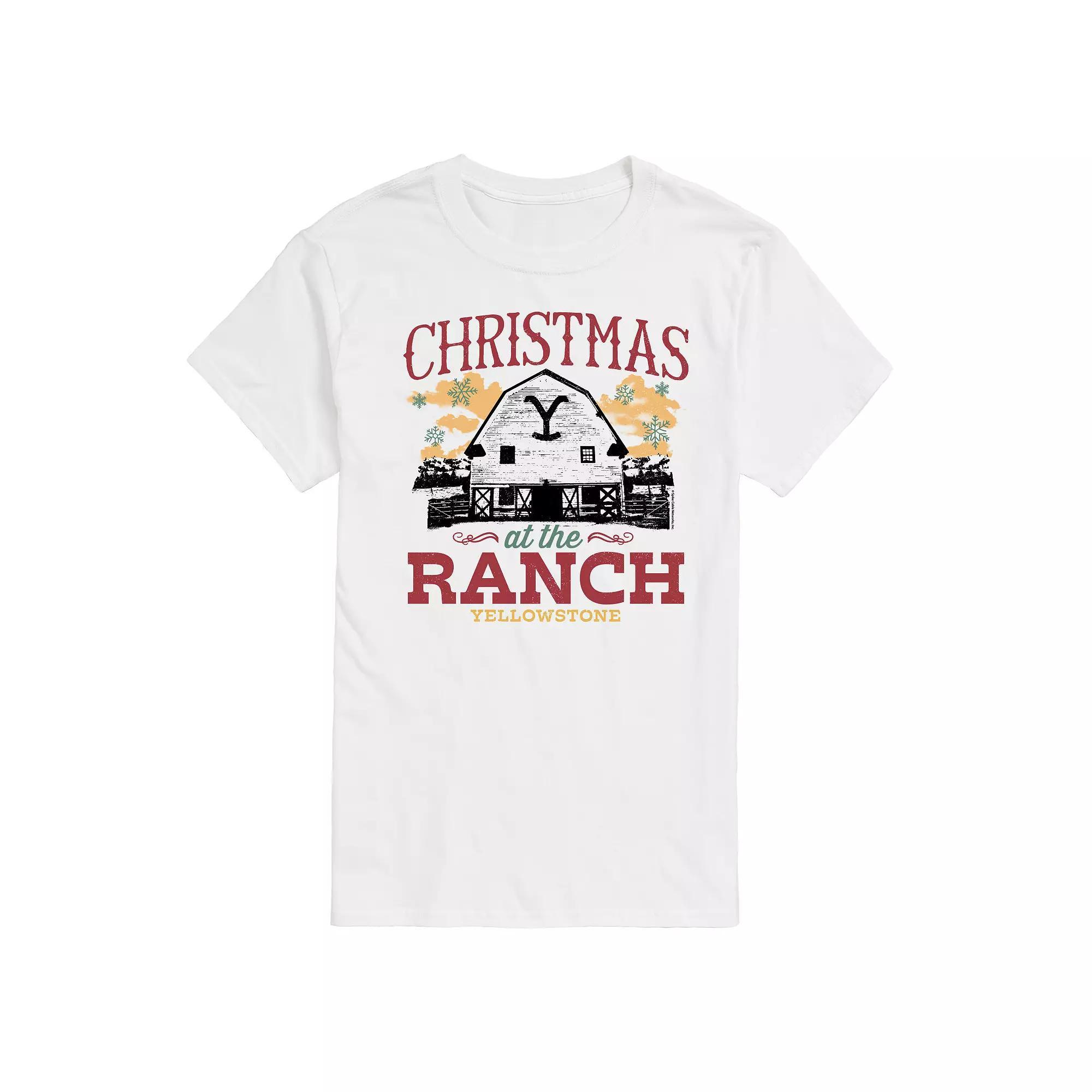 Big & Tall Yellowstone Christmas At The Ranch Graphic Tee, Men's,  Product Image