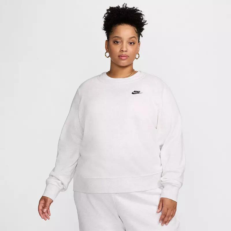 Plus Size Nike Club Fleece Crewneck Sweatshirt, Women's, Size: 2XL, Birch Grey Product Image